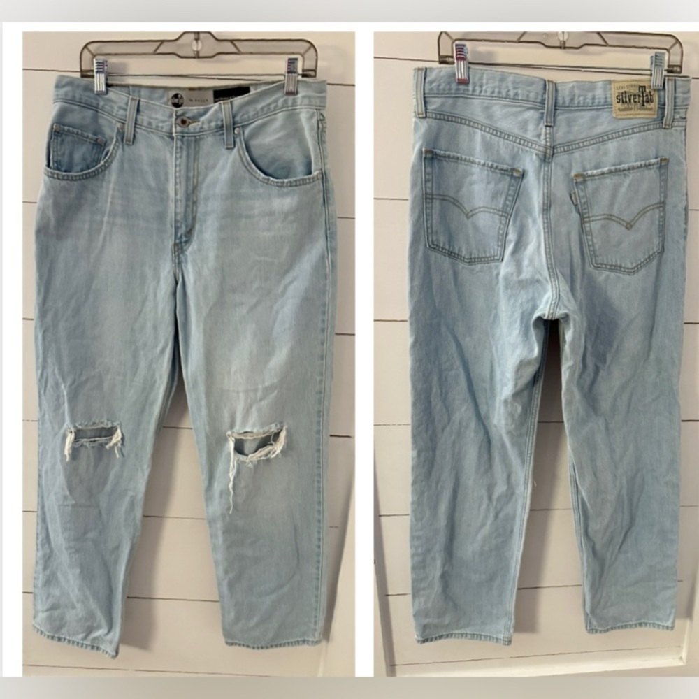 Y2K LEVIS W29 SILVER TAB 94' baggy cotton distressed woman casual denim jean